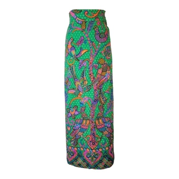 Malbe’ Original Vintage Skirt 60s Bird Print Mod Skirt - Picture 1 of 8